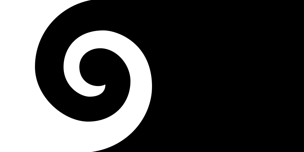 NZ flag design Koru (Black) by Andrew Fyfe