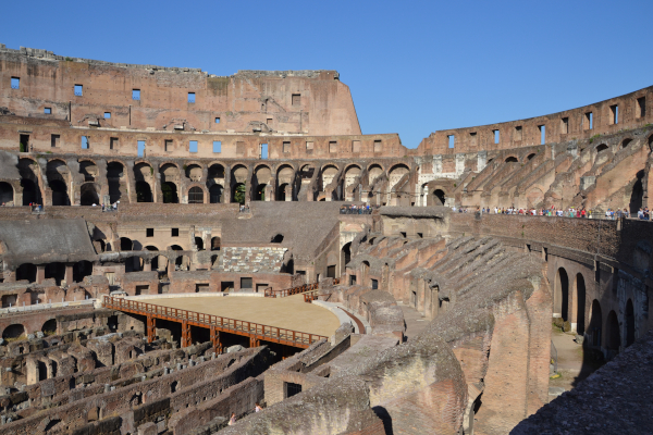 People didn't play football in the Colosseum
