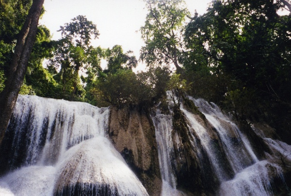 the top of the Kuang Si falls